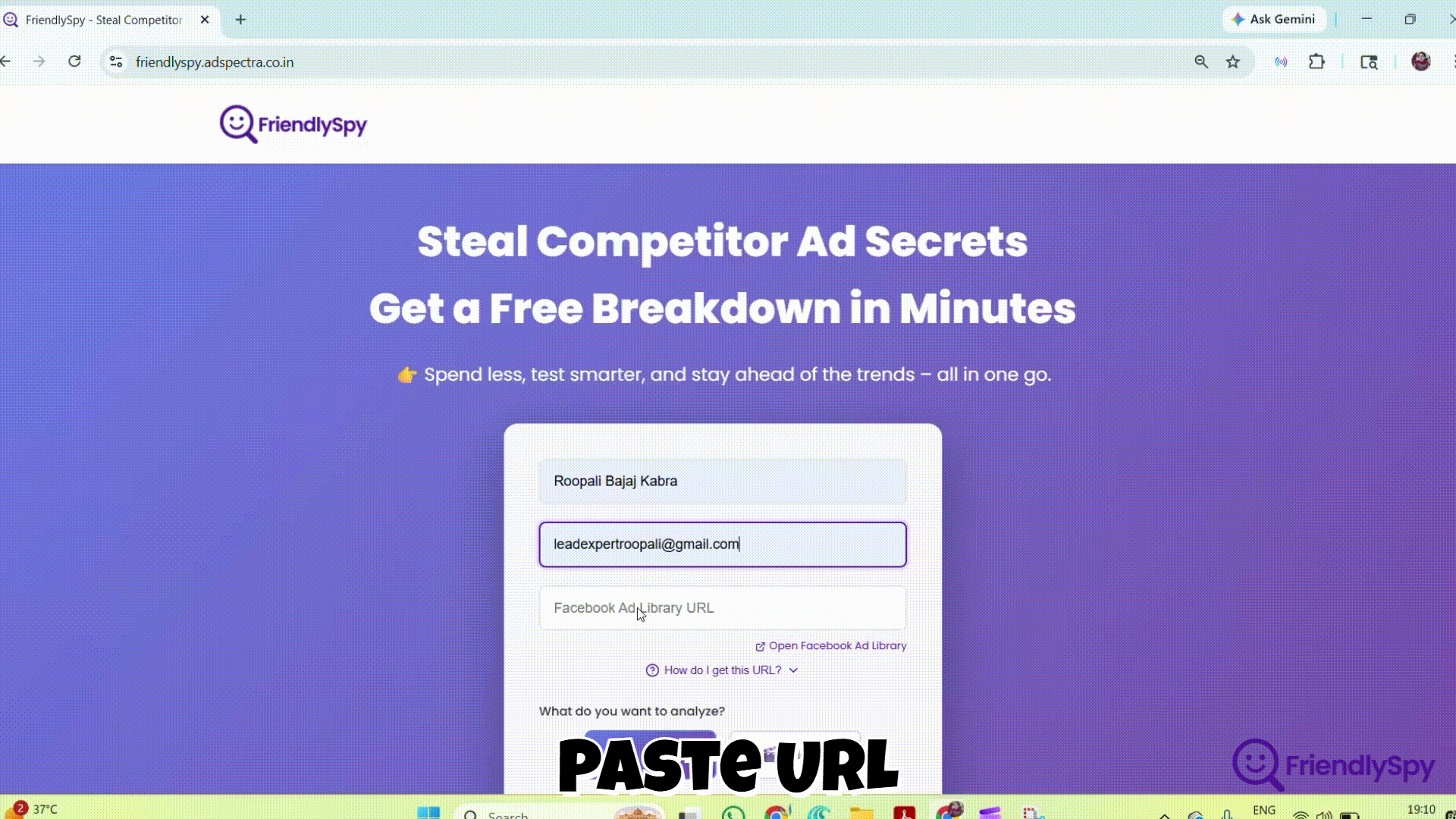 Paste URL and generate